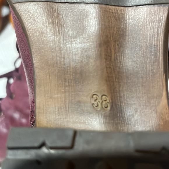 Bueno Casey Burgundy Leather Moto Combat Tall Lace Up Side Zip Boots - Picture 13 of 16